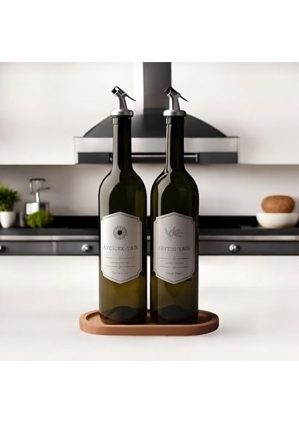 Ahşap 2'li 750 ml Zeytinyağı Sıvıyağ Şişesi Yağdanlık Yağlık fiyatları