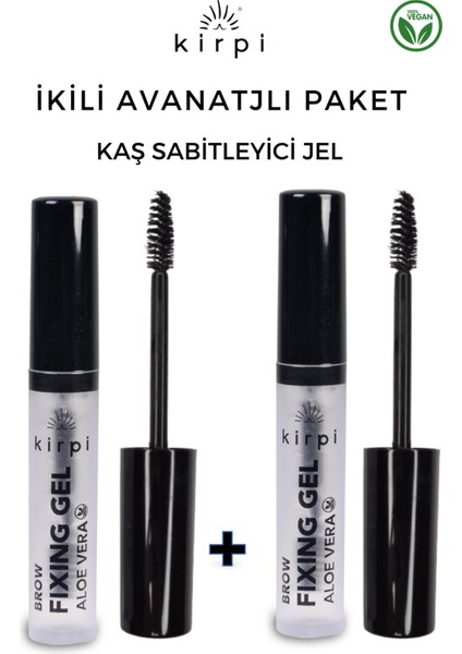 Kaş Sabitleyici Jel -Brow Fixing Gel Aloe Vera 8ml,2 Li Avantajlı Paket