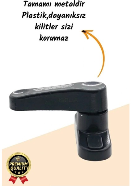 Premium Dayanıklı Koruma Antrasit Çekmeli Metal Pvc Kapı Pencere Hırsız Çocuk Emniyet Kilidi 1 Adet fiyatları