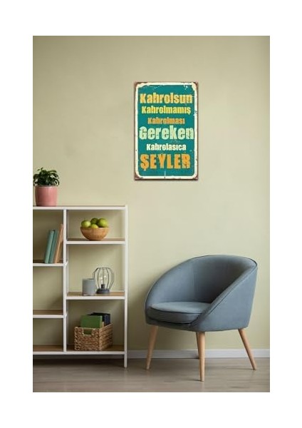 Kahrolsun Kahrolmamış Kahrolması Gereken Retro Ahşap Mdf Tablo DRTR003 fiyatları