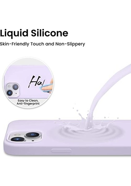 14 Plus Kılıf 6.7 ile Uyumlu, Ince Sıvı Silikon 3 Katmanlı Tam Kaplamalı Yumuşak Jel Kauçuk Kılıf Kapak, Lila modelleri
