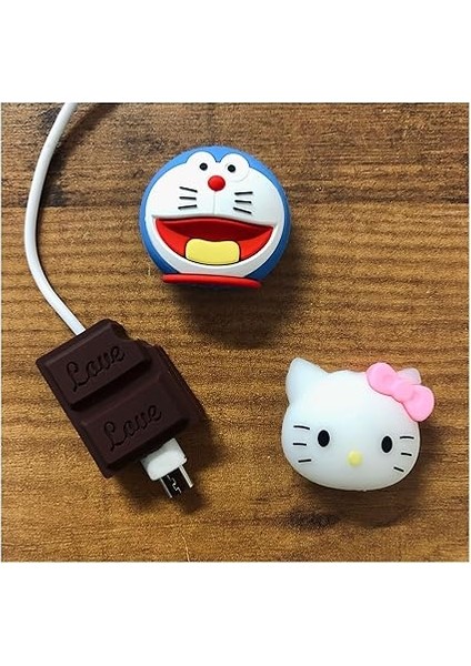 Silikon Koruyucu Iphone Samsung Huawei Kablo Koruyucu - Şarj Aleti Kulaklık Için 4'lü Set modelleri