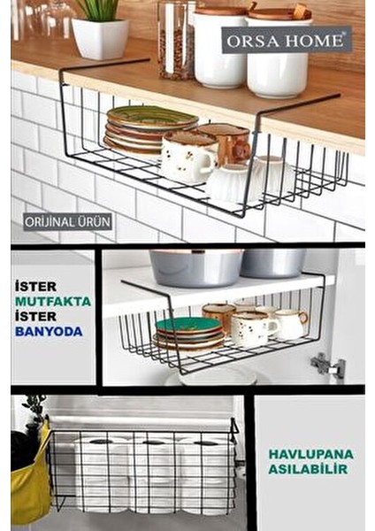 Kanguru Raf Mat Siyah 24x38 cm Mutfak ve Banyo İçin Pratik Depolama Çözümü indirimleri