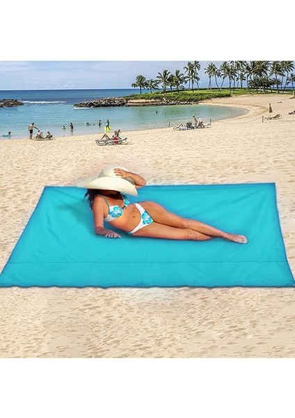 Katlanır Kamp Çadırı Gölgelik Güneşlik Tente Branda Piknik Örtüsü Kamp Çadır Plaj Yer Mat (Mavi) fiyatları