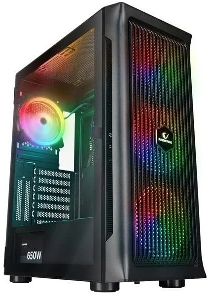 Rampage Prolıx 650W 80+ Mesh Panel Temper Camlı + Argb Fanlı Gamıng Atx Kasa Sıyah