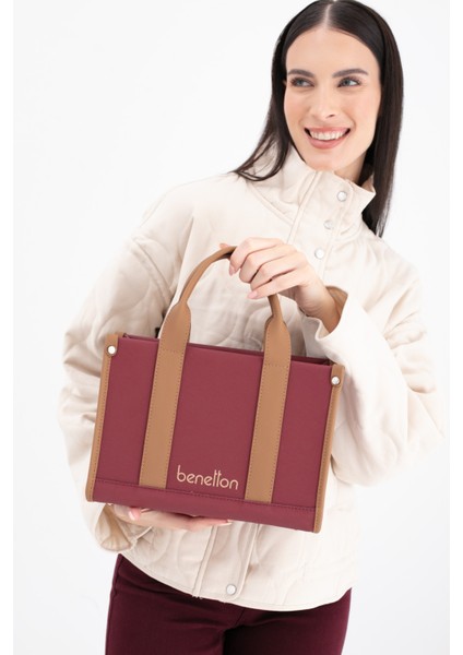 Benetton Kadın Kol Çantası Bordo - Camel BNT1670