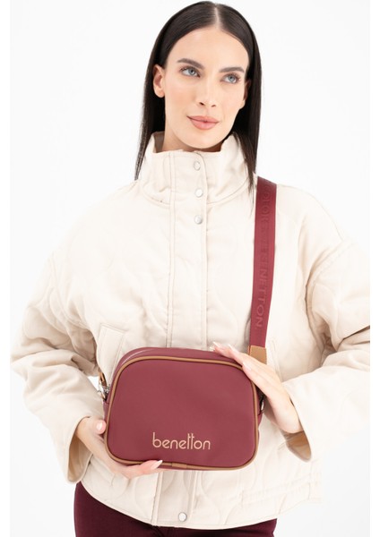 Benetton Kadın Çapraz Çanta Bordo - Camel BNT1648
