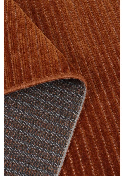 Leona Şönil Dokuma Halı | Kaymaz Tabanlı Makinede Yıkanabilir Halı| Salon Halısı| Kiremit |LON01 modelleri