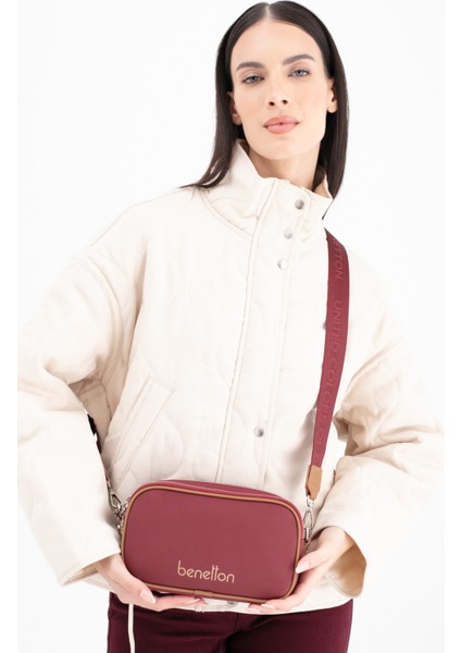 Benetton Kadın Kol Çantası Bordo - Camel BNT1682