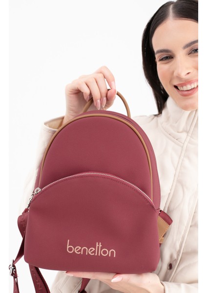 Benetton Kadın Sırt Çantası Bordo - Camel BNT1676