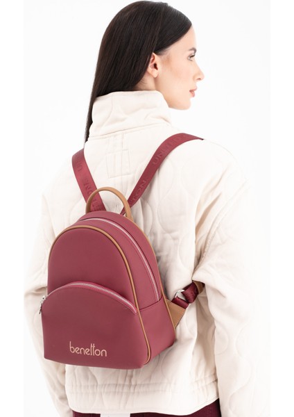 Benetton Kadın Sırt Çantası Bordo - Camel BNT1676 fiyatları