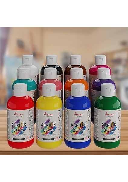 Rose Tüm Renkler Akrilik Boya 12'li Set 12X250 gr fırsatları