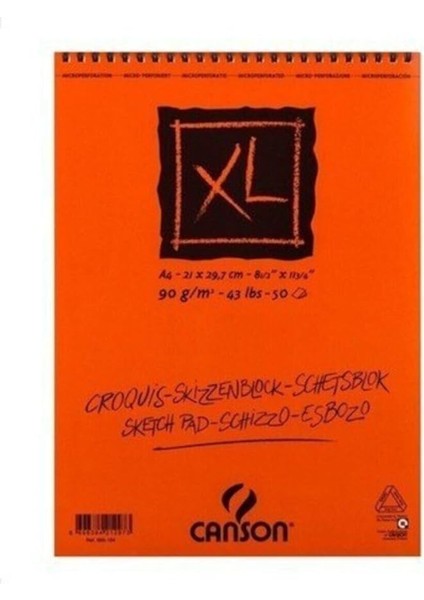 Croquis Xl Albüm 90GR Üsten Spiralli A4 50YP Resim ve Çizim Blokları