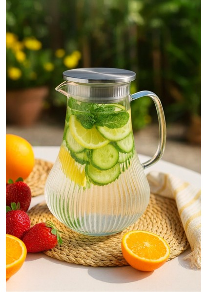 Borosilikat Cam Su Sürahisi 1,8 Lt – Sızdırmaz Metal Kapaklı fırsatları