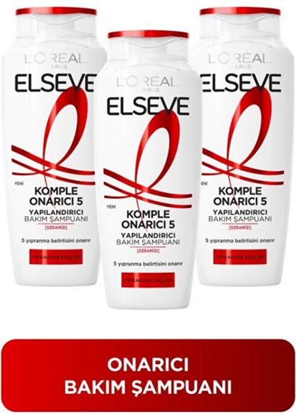 3'lü Onarıcı Bakım Şampuanı 400 ml Yapılandırıcı Etki ile Saçlarınızı Güçlendirir