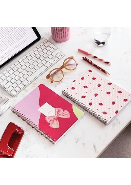 Spiralli Karton Kapak 2’li Set Çizgili Okul Defteri 80 Yaprak, Ders Programlı Çilek indirimleri