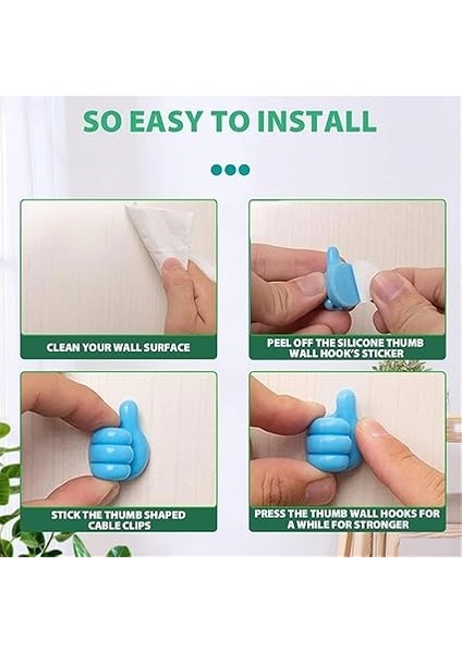 20’li Başparmak Tasarımlı Yapışkan Duvar Kancası – Kendinden Yapışkanlı Silikon Kablo ve Anahtar Askısı, Sevimli ve Pratik Askı Kancaları, Cam, Ahşap, Metal Yüzeyler Için Uygun indirimleri