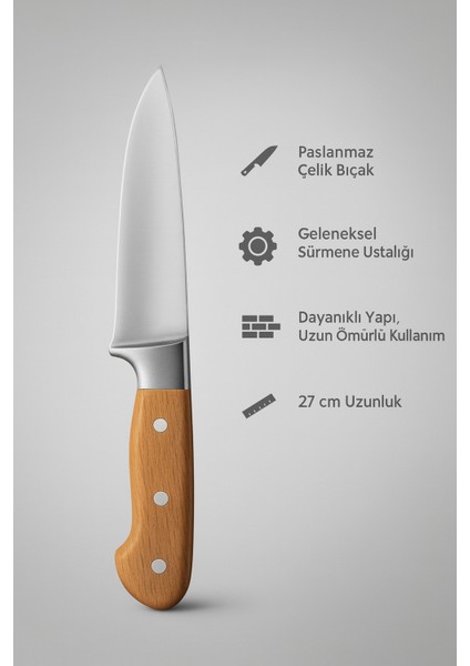 Sürmene Paslanmaz Çelik Kasap Bıçağı 27 cm