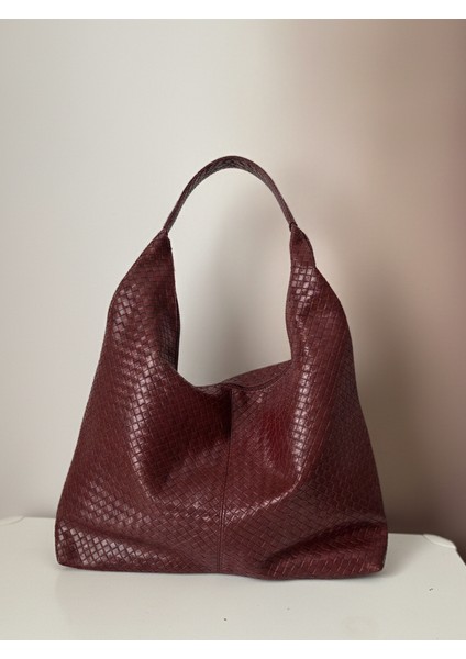 Aria Örgü Desen Geniş Omuz Çantası