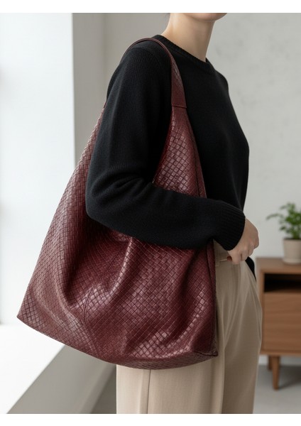 Aria Örgü Desen Geniş Omuz Çantası fiyatları