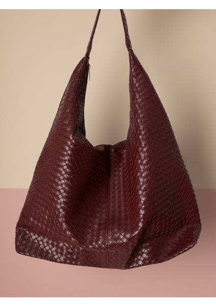 Aria Örgü Desen Geniş Omuz Çantası modelleri