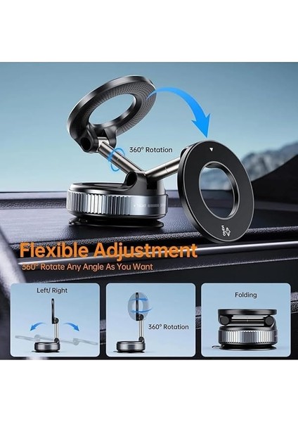 Dönebilen Ayarlanabilir Araç İçi Tutucu K007 Magsafe Telefon Tutucu Vakumlu Manyetik Tasarım fırsatları
