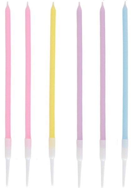 Çok Renkli 6'lı Makaron Parti Mumu fiyatları