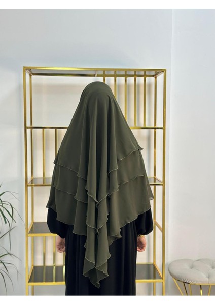 Tesettür Şifon Sufle,hazır Peçeli, Khımar ,hicap,haki fırsatları