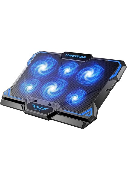 Dizüstü Soğutma Pedi, 15.6-17 Inç Dizüstü Soğutma Fanı Standı Için 6 Sessiz LED Fanlı Dizüstü Bilgisayar Soğutucusu, Taşınabilir Ultra Ince USB Powered Oyun Dizüstü Soğutma Pedi, Anahtar Kontrol Fanı