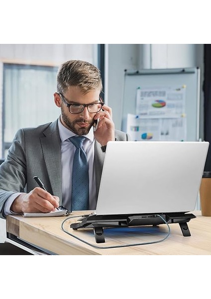 Dizüstü Soğutma Pedi, 15.6-17 Inç Dizüstü Soğutma Fanı Standı Için 6 Sessiz LED Fanlı Dizüstü Bilgisayar Soğutucusu, Taşınabilir Ultra Ince USB Powered Oyun Dizüstü Soğutma Pedi, Anahtar Kontrol Fanı fiyatları