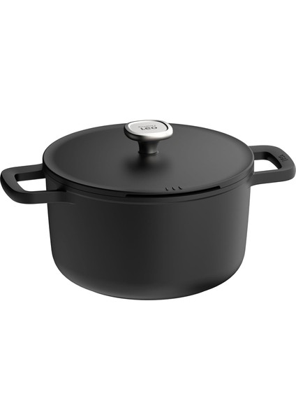 Leo Phantom Yapışmaz Kapaklı Derin Tencere 24 cm
