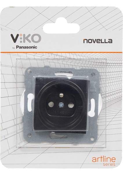 Novella Siyah Ups Priz Çarpma Karşıtı Çocuk Korumalı. Mekanizma+Düğme Kapak Çabuk Bağlanti Çarpma Karşıtı Çocuk Korumalı