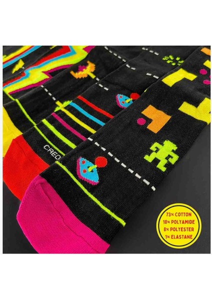 Space Invaders Retro Oyun Temalı Renkli Unisex Çorap Seti – 5’lı Koleksiyon fiyatları