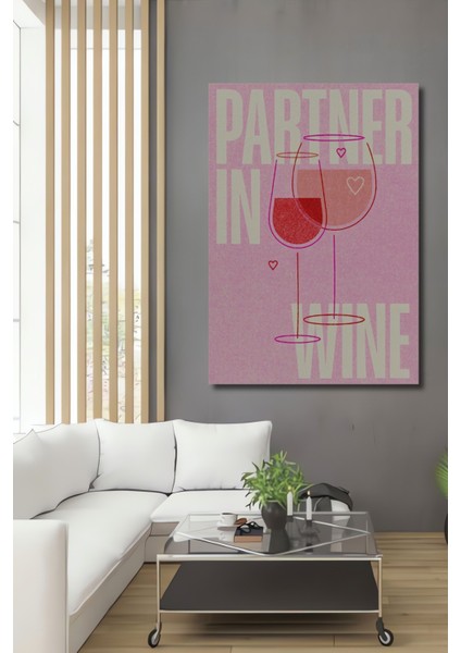 Dekoratif Ahşap Dikdörtgen Tablo Şarap Kadehleri Aşk