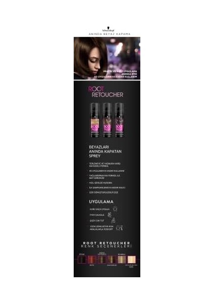 Schwarzkopf Root Retoucher Beyazları Anında Kapatan Sprey Boya Siyah 120 ml fiyatları