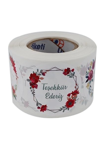 Etiketler , Hazır Al Hızlı Al Teşekkür Ederiz Etiketi 5 Farklı Çiçek Deseni 50MM Çap Ruloda 500 Adet Kendinden Yapışkanlı Rulo Etiket, Pp Opak E-Ticaret fiyatları