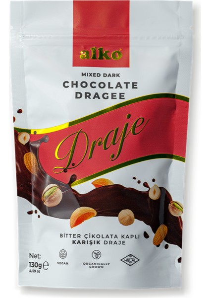 Bitter Çikolatalı Draje Karışık Çerezli 130 gr