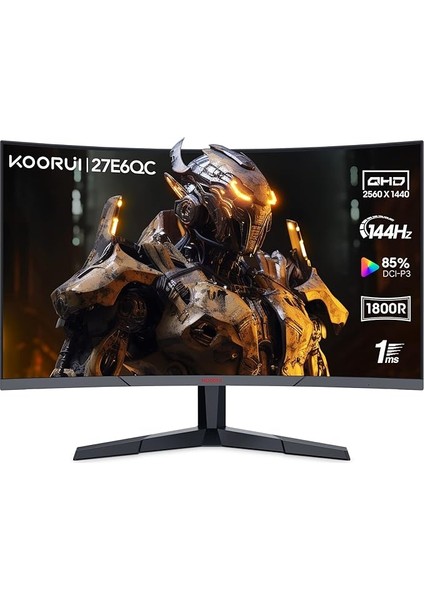 Monitör 27E6QC 27 Inç, 165Hz, Qhd, 2560*1440, 1ms, Va, Adaptive Sync, Monitörler,gaming,hdmı 2.0*2, Dp 1.2*1, Eğilmek, -5~15°, Yukarı ve Aşağı, Görme Açısı 178°, VESA，75*75MM, Kırmızı Siyah