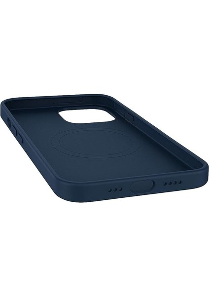 13/14 ile Uyumlu Kılıf - Magsafe ile Uyumlu Wireless Şarj Özellikli, Lacivert Silikon Kapak - Zore Plas - Darbeye Dayanıklı, Yumuşak Koruma fiyatları