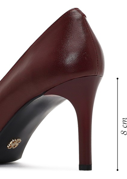 Kadın Bordo Ince Topuklu Deri Stiletto 25WFD161618 fiyatları