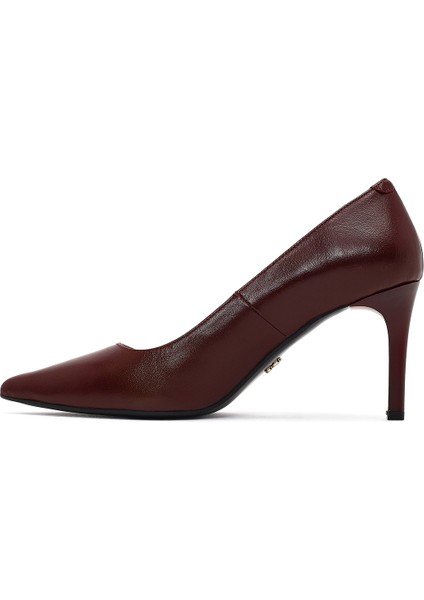 Kadın Bordo Ince Topuklu Deri Stiletto 25WFD161618 fırsatları