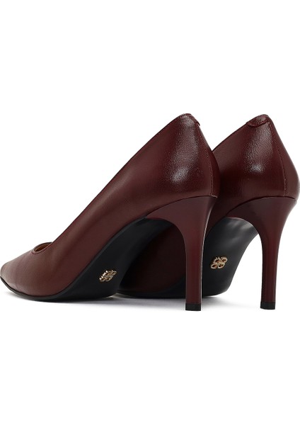 Kadın Bordo Ince Topuklu Deri Stiletto 25WFD161618