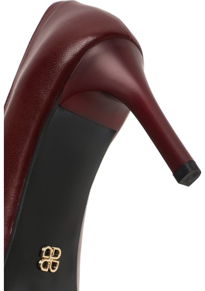 Kadın Bordo Ince Topuklu Deri Stiletto 25WFD161618