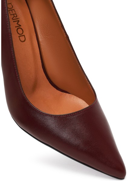 Kadın Bordo Ince Topuklu Deri Stiletto 25WFD161618