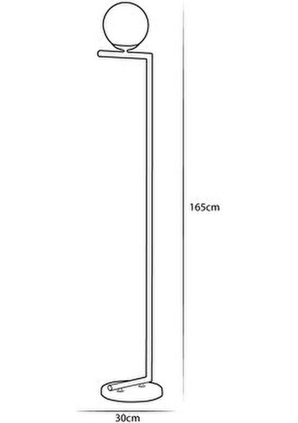 Casa Sarı Metal Gövde Beyaz Camlı Lambader Modern Tasarım 160 cm Salon İçin