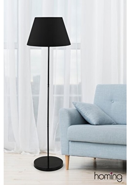 Metal Lambader Kumaş Başlıkla Şık Görünüm 155 cm Siyah Renk Enerji Tasarruflu indirimleri