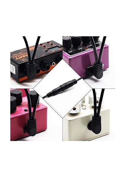 Papatya Zincir Kablo Gitar Bas Aksesuarları 9 V Dc 1000MA 1A Pedal Güç Kaynağı Adaptörü & 5 Yönlü Sağ Açı Fiş Papatya Zinciri Güç Kablosu indirimleri