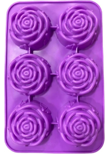 6 Lı Gül Kalıp Mor ECMELNM230