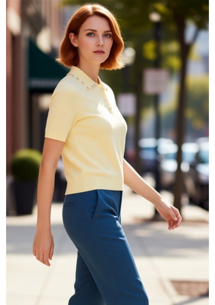 Kadın Ince Triko Polo Üst Şık Detaylı ve Konforlu Günlük Giyim Parçası Kaliteli Şık Rahat Modern fırsatları