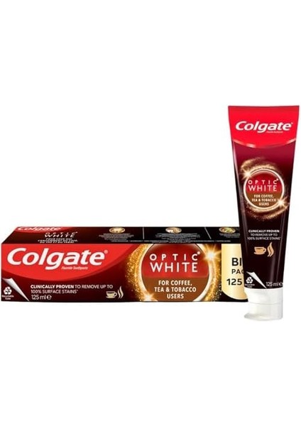 Colgate Optic White Kahve Çay ve Tütün Kullananlar Için Beyazlatıcı 125 ml Florürlü Diş Macunu